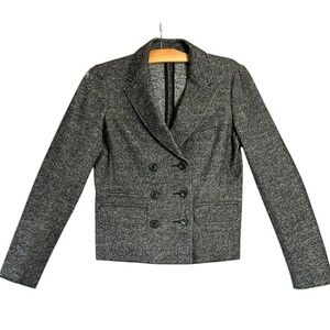 J Crew Womens Classic Wool Schoolboy Blazer Sz 6 Double‎ Breasted Career Luxe